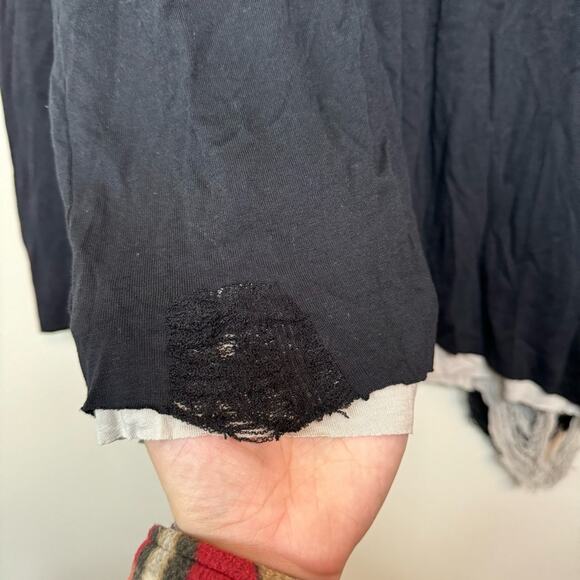 Zara Oversized Contrast Long Sleeve Distressed Top Size XL - Picture 6 of 8